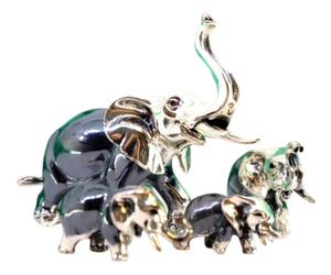Elephants in Nickel Silver, Set of 4