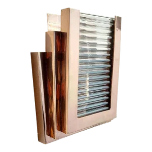 Vintage Art Deco Skyscraper Sconce Fixture in Copper & Glass