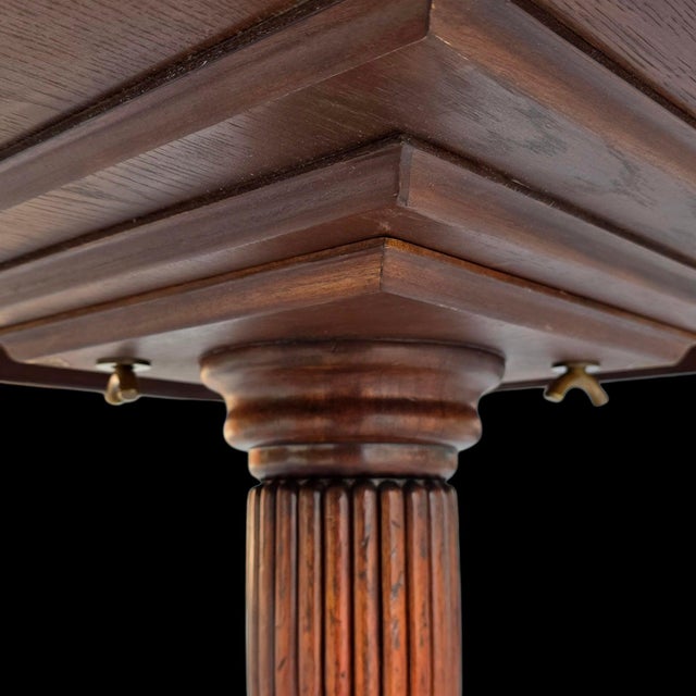 Jonathan Charles Regency Crotch Mahogany Non-Extendable Dining Table For Sale - Image 11 of 12