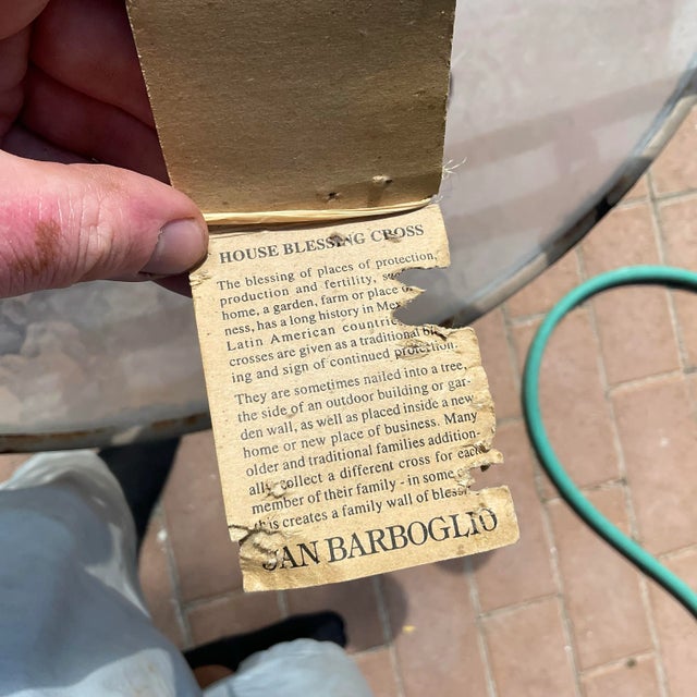 Farmhouse 1990s Jan Barboglio Candelabra With Cross For Sale - Image 3 of 6