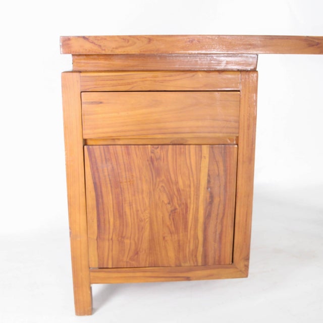 Brutalist Wood Desk, 1980s For Sale - Image 10 of 16