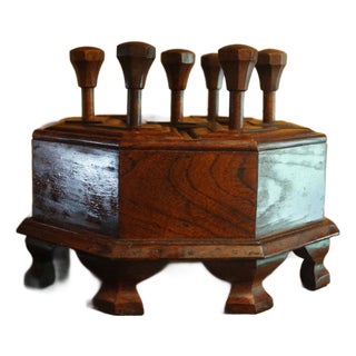 1960s Carved Indian Compartmented Betel Box For Sale