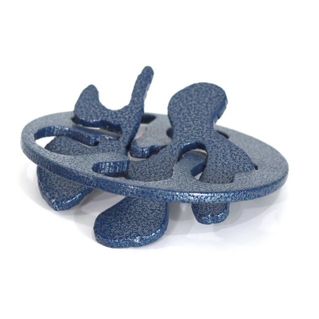 Splash - Abstract Round Contemporary Geometric Metal Sculpture for Table or Desk Original Artwork by Granville Beals For Sale - Image 10 of 12