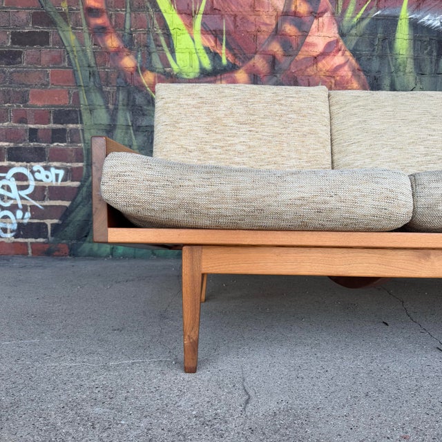 American Studio Solid Walnut Arden Riddle Sofa Mid Century Modern For Sale - Image 9 of 12