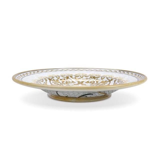 White Damask Plate by Deblona For Sale - Image 10 of 11