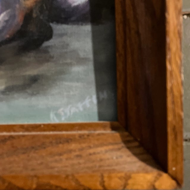 Impressionist 1970’s Original Vintage Still Life Painting Canadian Signed Oak Frame For Sale - Image 3 of 5