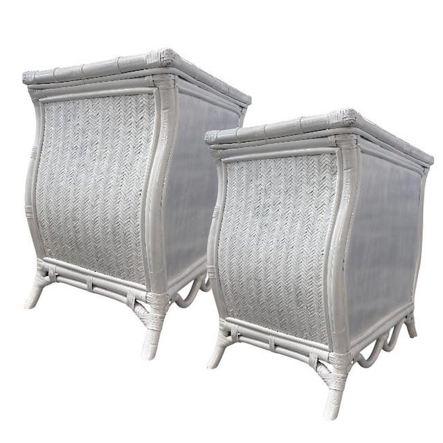 Vintage Bombay-Style Rattan 3-Drawer Chests – A Pair For Sale In West Palm - Image 6 of 10
