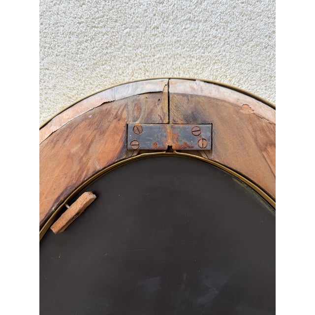Mid 20th Century Oval Gold Hand-Cut Beveled Glass Mirror Model 2727 by Cristal Art For Sale - Image 13 of 17