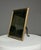 Mid-century makeup mirror. Frame made of brass. Glass beautifully slightly weathered. Dimensions: 35H x 30W x 18D
