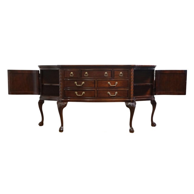Late 20th Century Century Furniture Solid Mahogany Traditional Chippendale Style Ball & Claw 42" Sideboard Buffet 671-407 For Sale - Image 5 of 14