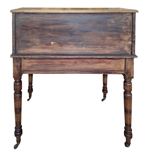 Victorian Tambour Roll-Top Maple and Brass Desk For Sale - Image 4 of 13