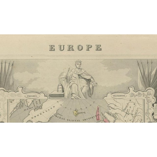Antique Maps of Europe and Africa by Levasseur, 1845, Set of 2 For Sale - Image 9 of 18