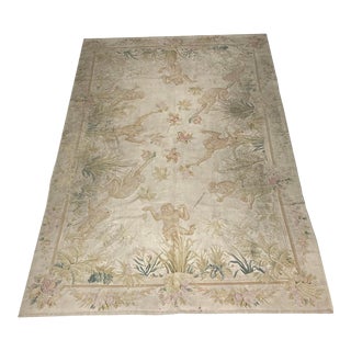 1990s Aubusson Style Wool Monkey Tapestry For Sale