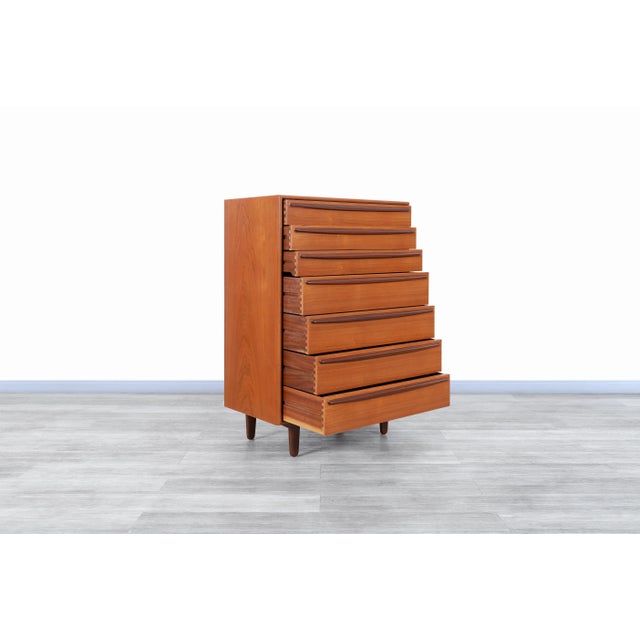 1960s Danish Modern Teak Highboy / Chest of Drawers by Svend A. Madsen, 1960s For Sale - Image 5 of 9