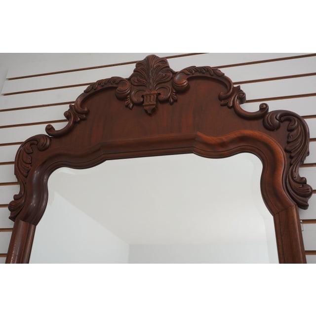 Traditional Ethan Allen 18th C Mahogany Wall Mirror For Sale - Image 3 of 13