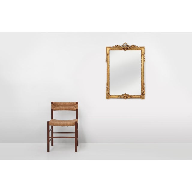 Baroque Gilt Carved Wooden Wall Mirror, Belgium 1950s, in Good conditions. Designed 1950 to 1959