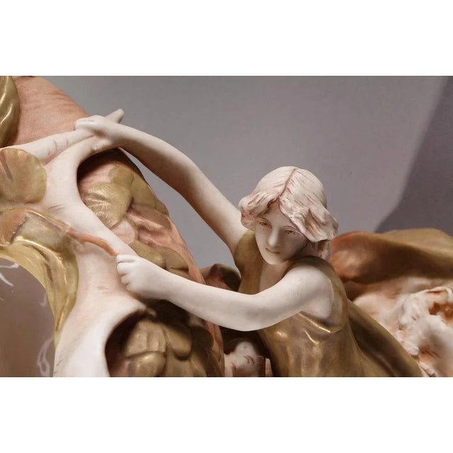 Wide Art Nouveau Vessel from Royal Dux For Sale - Image 3 of 18