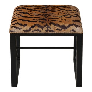 Scalamandre Maison by Port 68 Medallion Black with Le Tigre Natural Single Bench For Sale
