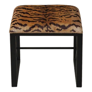 Scalamandre Maison by Port 68 Medallion Black with Le Tigre Natural Single Bench