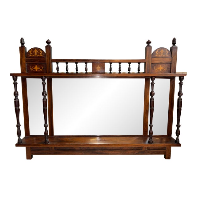 Antique English Edwardian Entry or Over Mantel Mirror For Sale