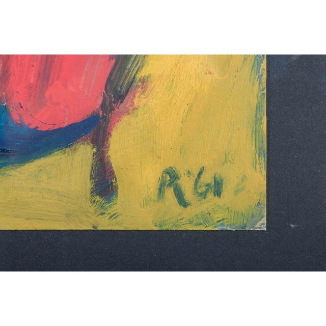 Unknown, Abstract Figures, 1961, Oil on Paper For Sale - Image 4 of 6