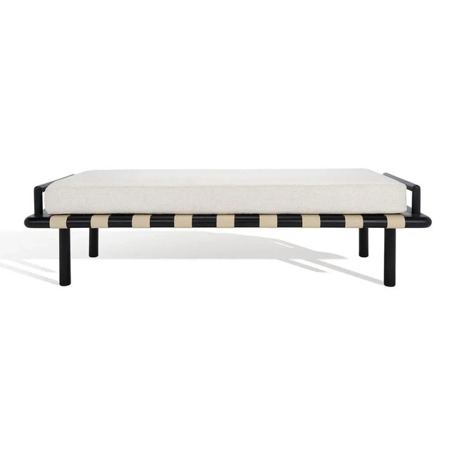 Constantine Teak Bench - Black/White For Sale - Image 10 of 10