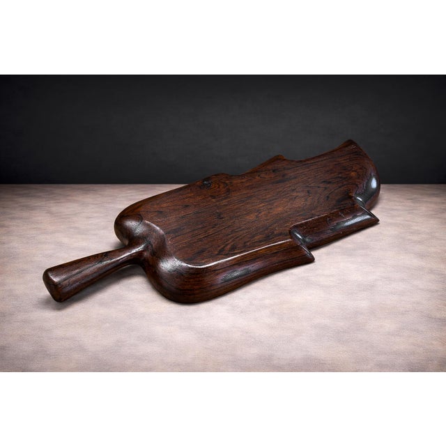Brazilian Modern Serving Tray With Shape of Leaf in Rosewood, Unknown, 1960s For Sale In New York - Image 6 of 7