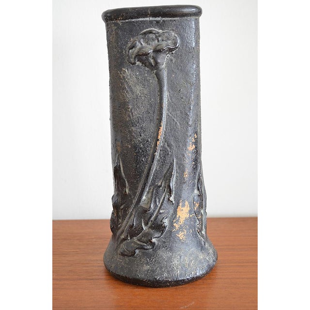 Art Nouveau Ceramic Vase with Floral Motif, 1910s For Sale - Image 6 of 11
