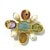 Baroque Bochic “Orient” Italian Multi Sapphires & Multi Gem Brooch Set in 18k Gold & Silver For Sale - Image 3 of 3