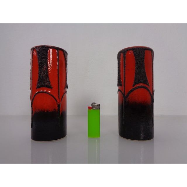 A pair of ceramic vases by Carl Zalloni for Fohr Keramik. Marked on the undersides. This piece has an attribution mark, I...