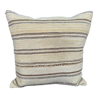 Turkish Hemp Pillow Cushion Natural Beige Brown Cushion Cover 20"x20" For Sale
