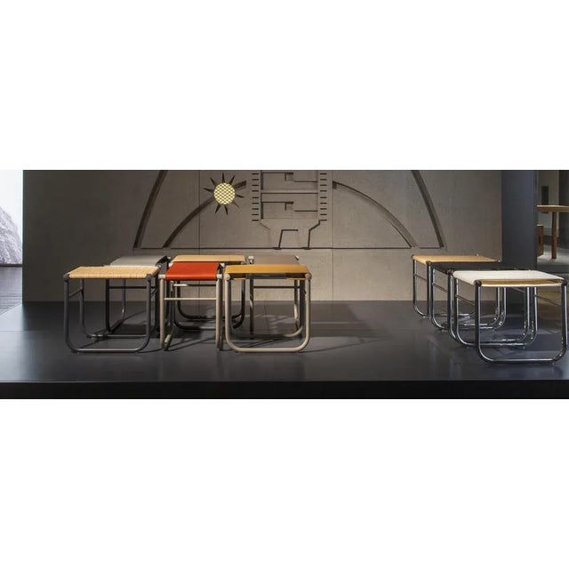 Mid-Century Modern LC9 Stool in Rattan and Metal by Charlotte Perriand for Cassina For Sale - Image 3 of 7