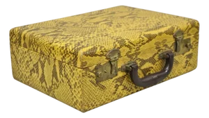 Vintage Mid Century Modern Faux Python Snakeskin Travel Toiletry Case Suitcase