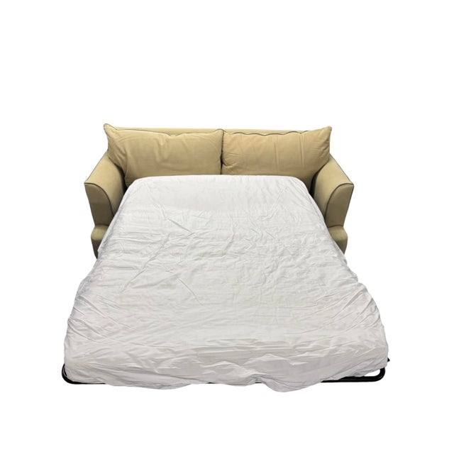 Ecru Tan Sleeper Sofa For Sale - Image 8 of 12