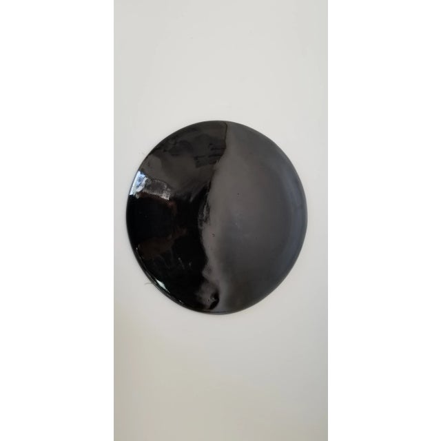 Pink 1980s A. Reebes Postmodern Hand-Painted Decorative Ceramic Low Bowl For Sale - Image 8 of 9