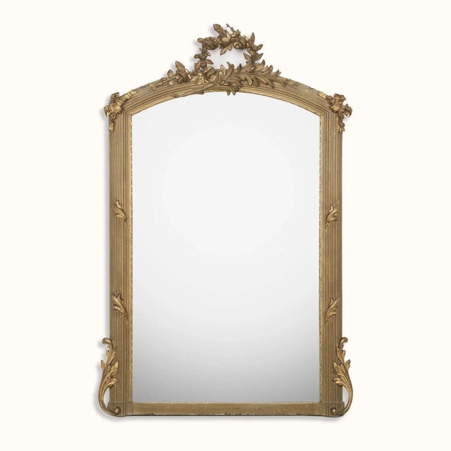 Gold Antique French Louis XVI Mirror For Sale - Image 8 of 9