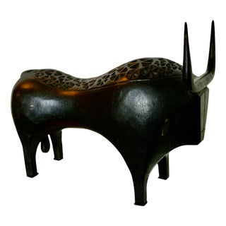 Stylized Bull in Patinated Bronze by José Luis Sanchez Fernandes, Spain, 1960s For Sale