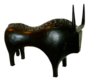 Stylized Bull in Patinated Bronze by José Luis Sanchez Fernandes, Spain, 1960s