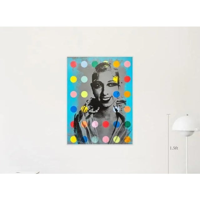 Pop art portrait of Josephine Baker. Varnished and signed at the back. This pieces is inspired by Andy Warhol and can be...