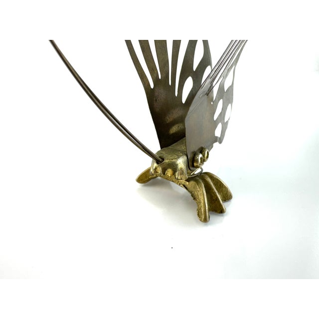 1960s Vintage Brass Butterfly Sculpture – Mid Century Modern Accent For Sale - Image 5 of 13