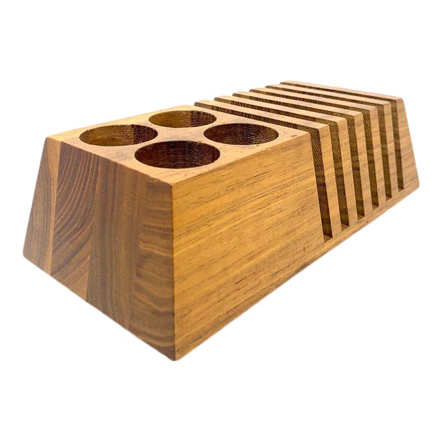Mid Century Modern Geometric Wooden Desk Organizer Chairish