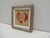 Small Square Red & Tan Needlepoint Framed Tapestry of a "Heart" With Pearls For Sale - Image 4 of 4