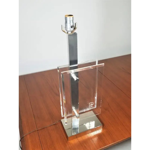 Pierre Cardin Signed Lucite Table Lamp Mid Century Modern 1970s For Sale - Image 10 of 12