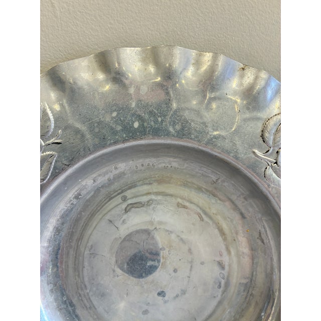 Mid-Century Modern Vintage Hand-Chased Hammered Aluminum Rose Bowl For Sale - Image 3 of 9
