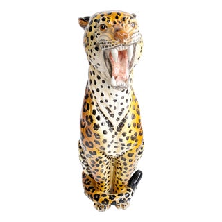 Ceramic Cheetah Statue, 1970s For Sale