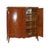 An antique French armoire offers shaped marble top over bookmatched Kingwood case having double doors, floral satinwood...