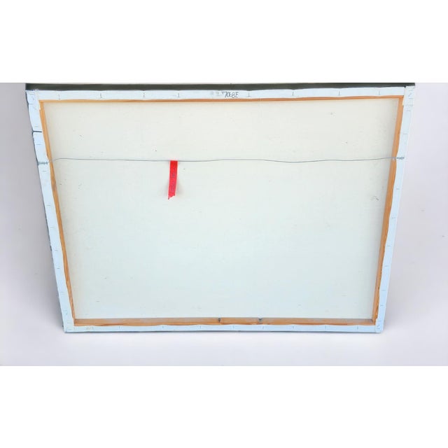 Large Acrylic on Canvas Signed Geometric Contemporary Painting 48" X 36", C1990s For Sale In New York - Image 6 of 9