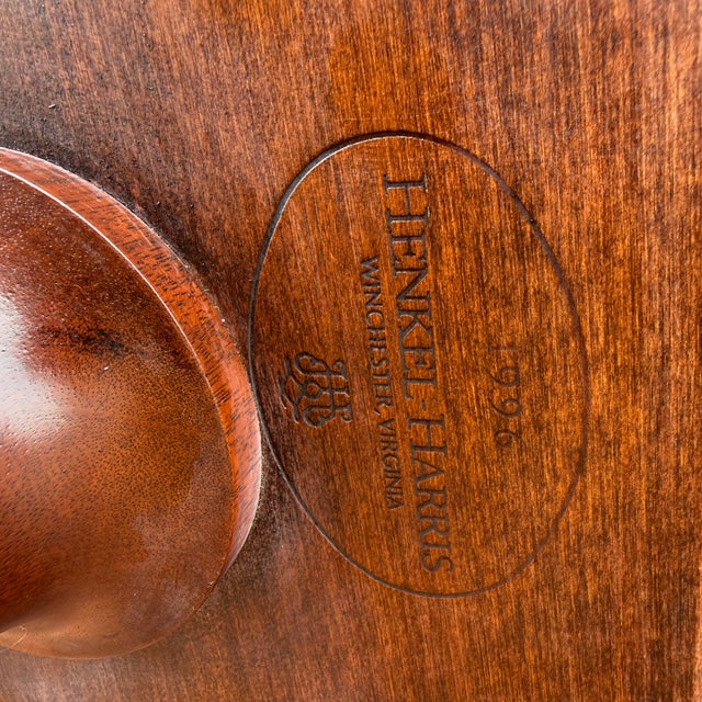 1990s Henkel Harris Queen Anne Solid Mahogany Octagonal Jefferson Table #5400 For Sale - Image 13 of 15