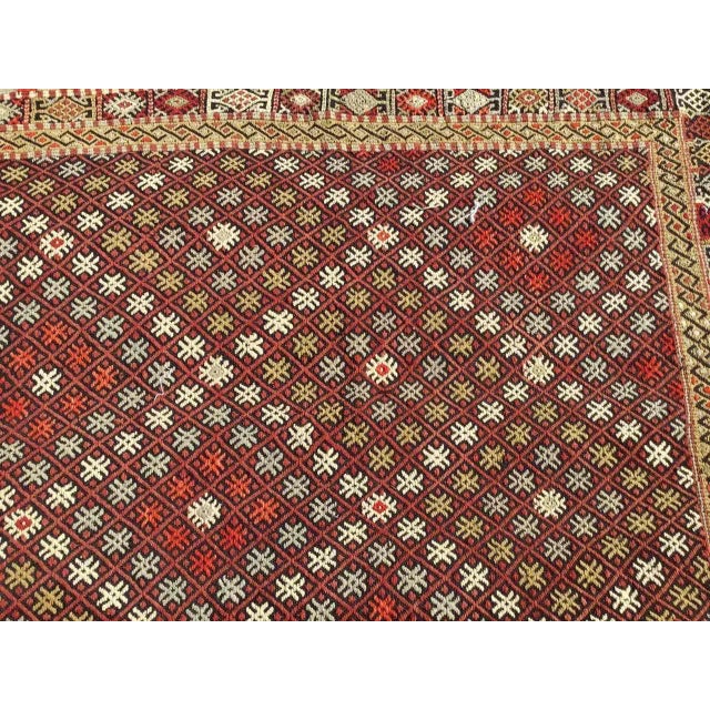 Textile Vintage Turkish Kilim Rug - 83" X 126" For Sale - Image 7 of 11