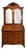 Louis XV Style Curved Cabinet with Secretary in Walnut and Marquetry For Sale